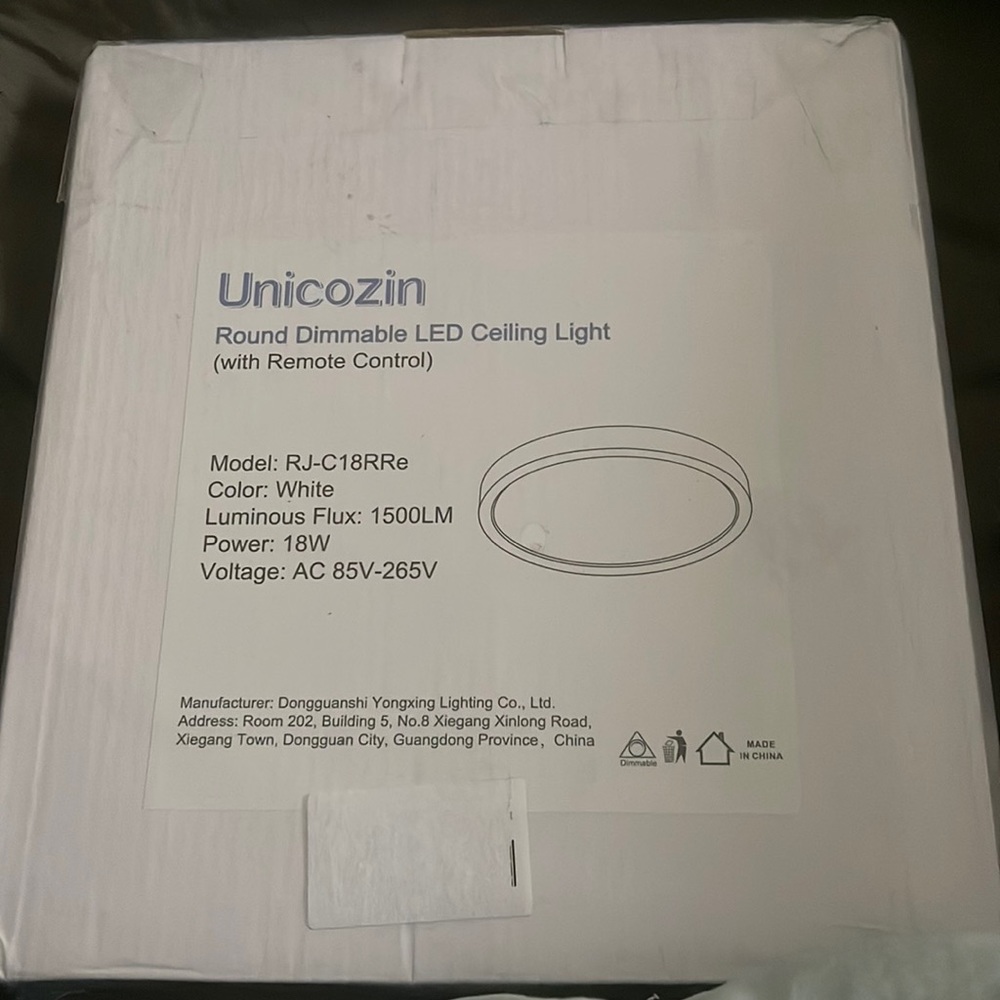 Round Dimmable LED Ceiling Light with Remote Control